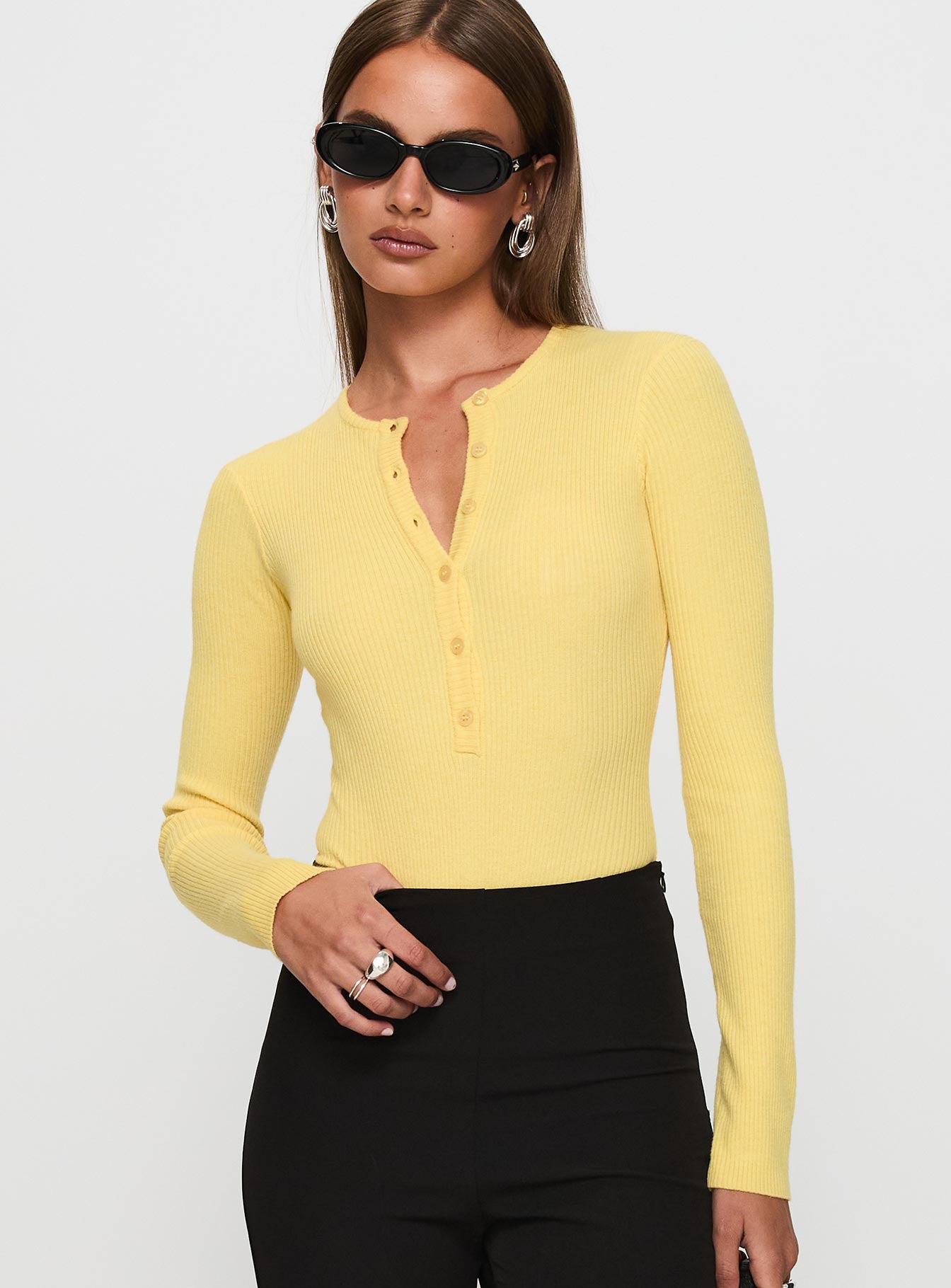 Kerra Long Sleeve Bodysuit Lemon - Image 2