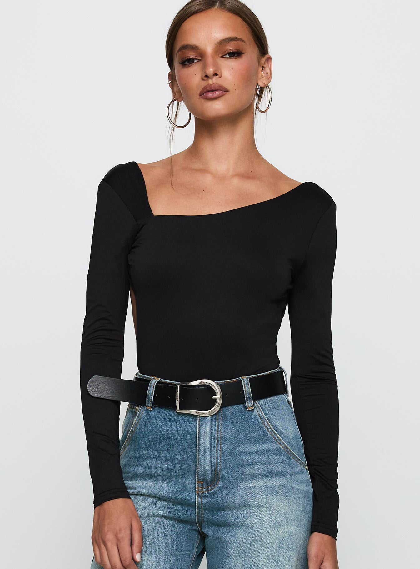 Look This Good Backless Bodysuit Black - Image 2