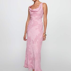 Brietta Cowl Maxi Dress Pink