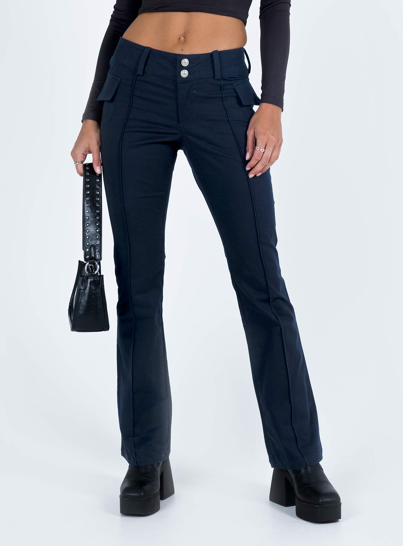 Aleigha Low Rise Pants Navy - Image 2