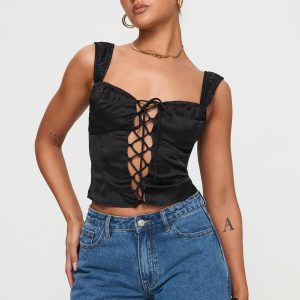 Arvelin Corset Top Black