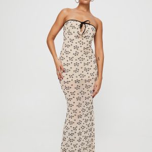Illuminating Maxi Dress Beige Floral