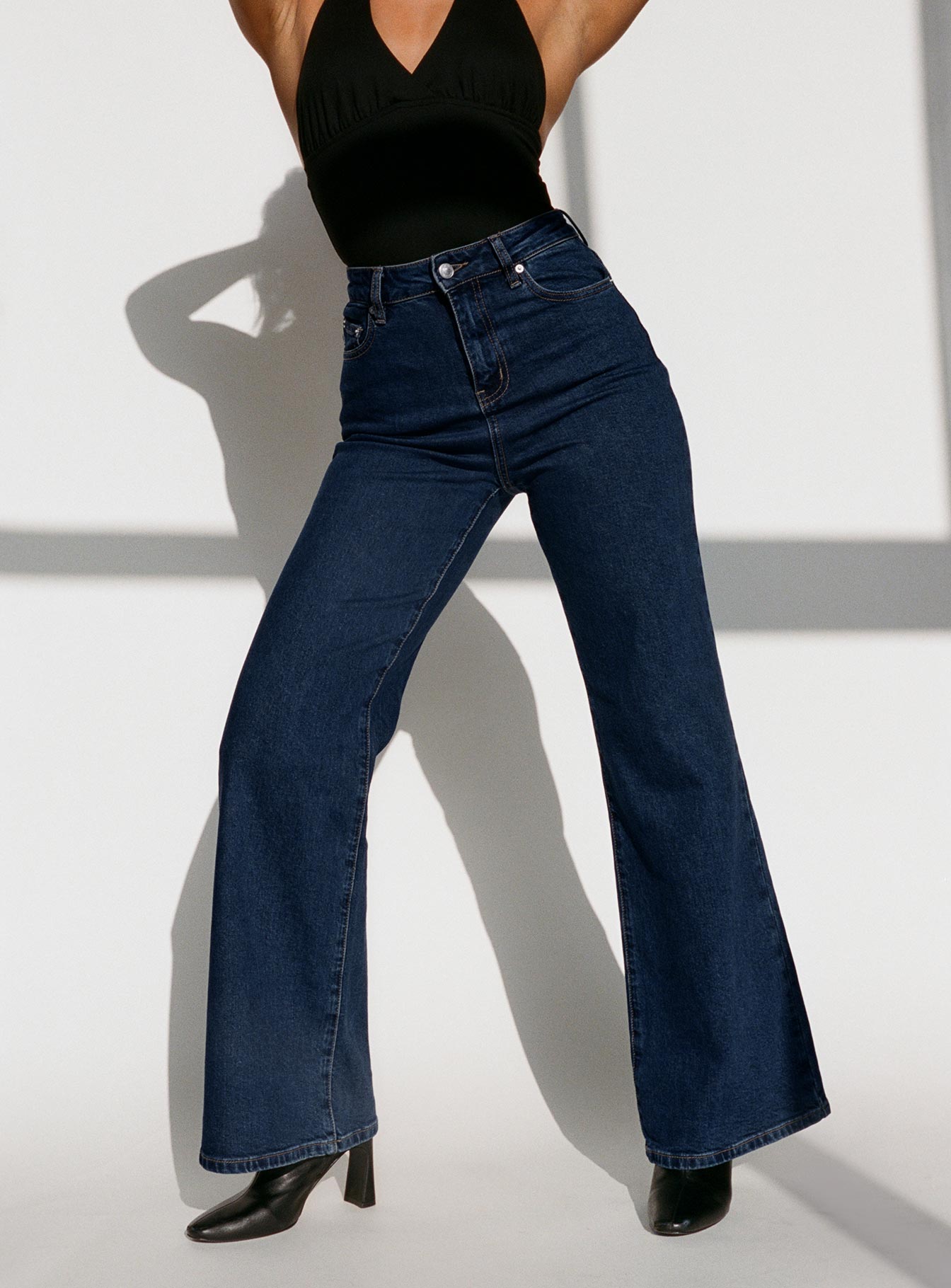 Thearlie High Rise Flared Jeans Dark Wash - Image 8
