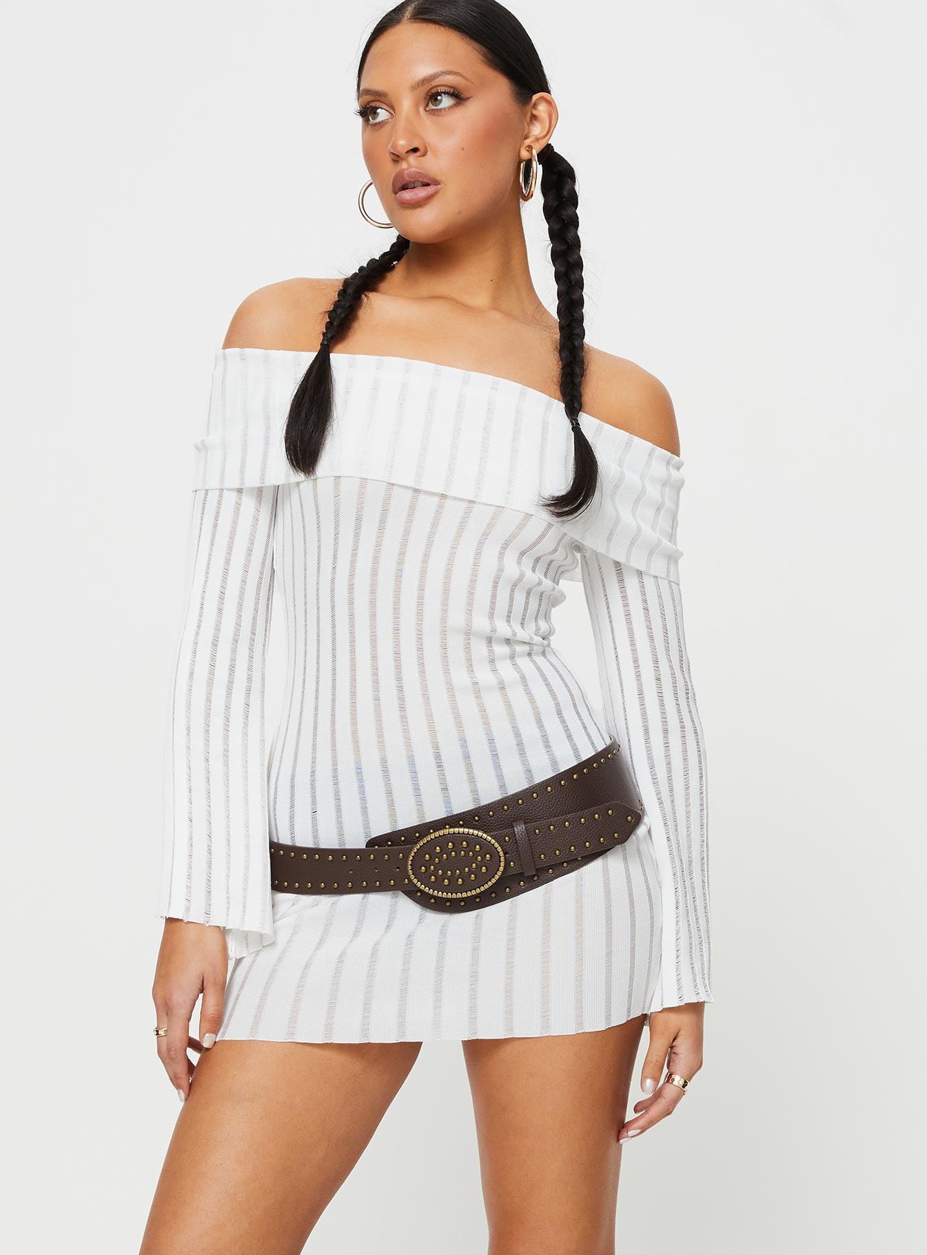 Sorrel Off The Shoulder Mini Dress White - Image 2