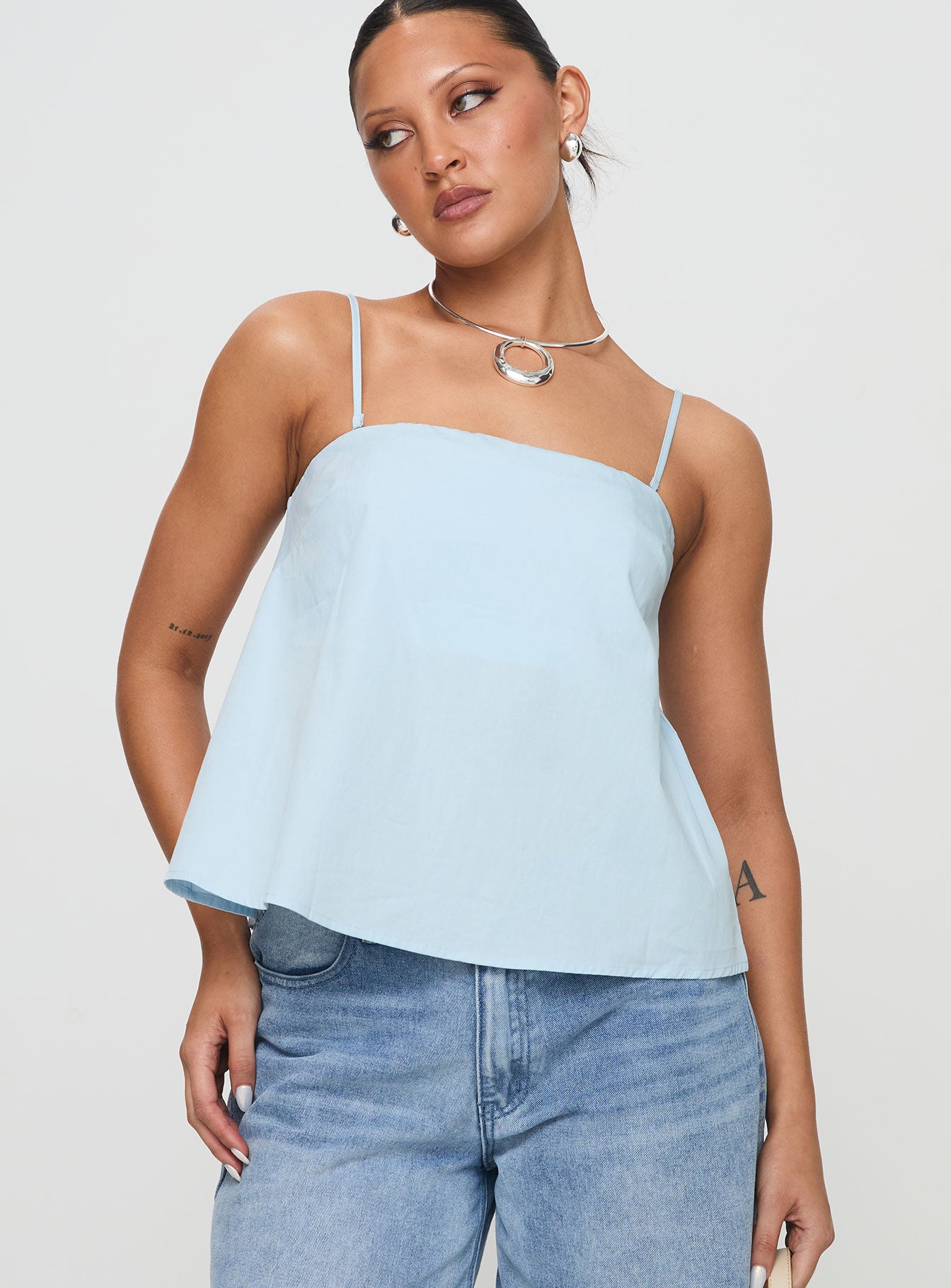Trapeze Strapless Top Blue - Image 2