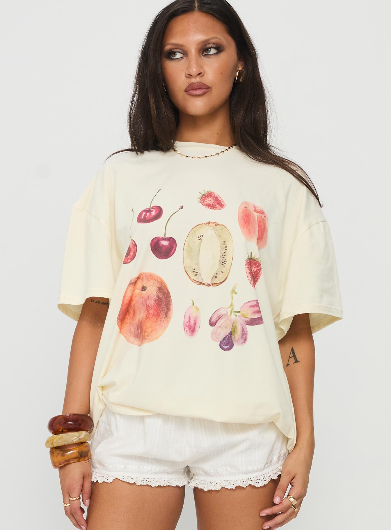 Farmer's Pick Oversized Graphic Top Cream - Image 2