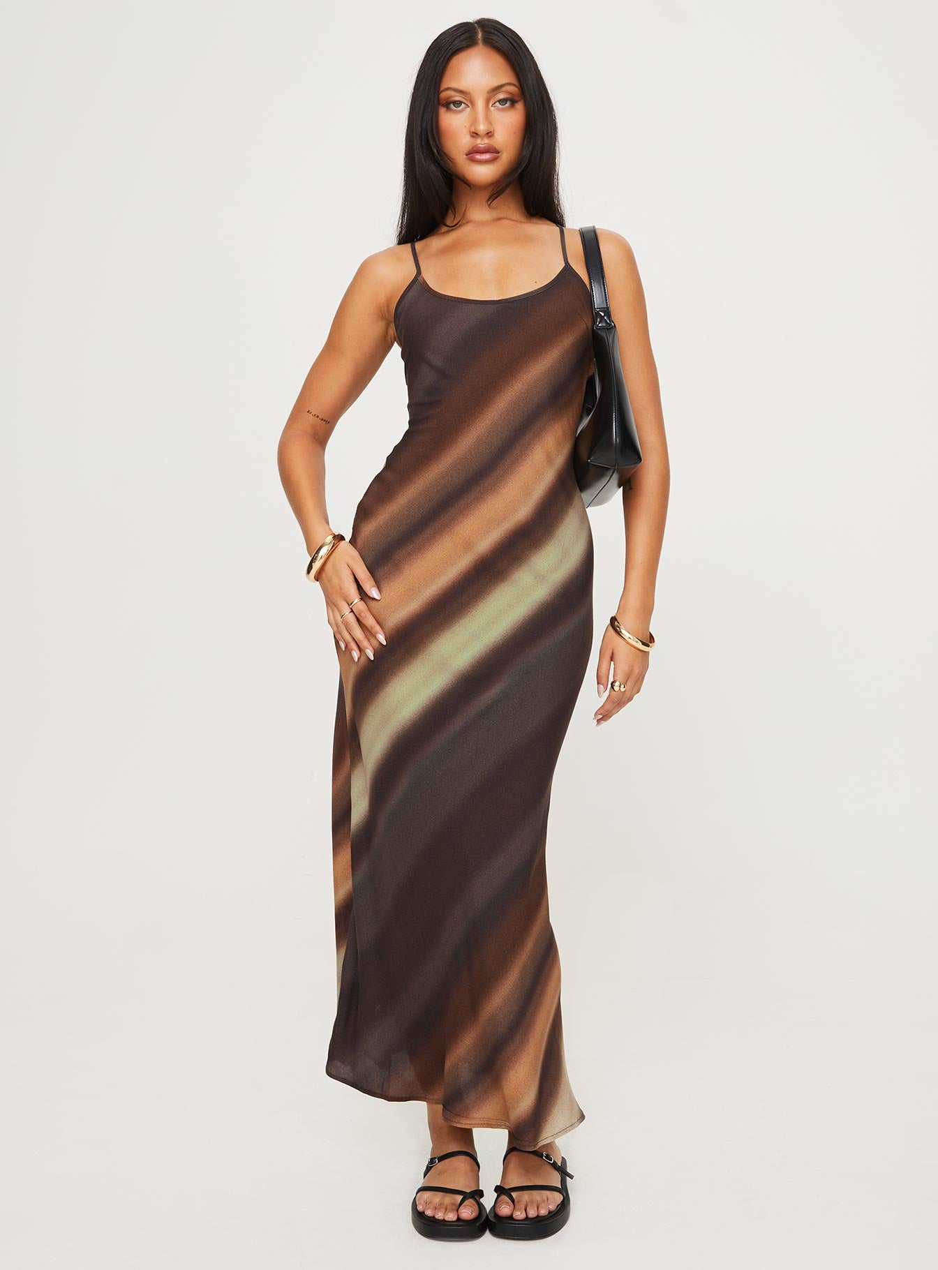 Otillie Maxi Dress Brown Multi Petite - Image 2