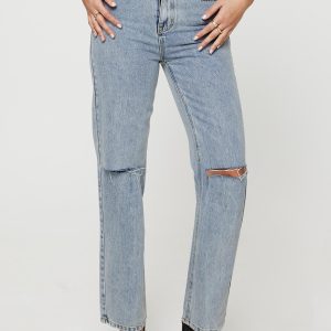 Holland High Rise Straight Leg Jeans Denim