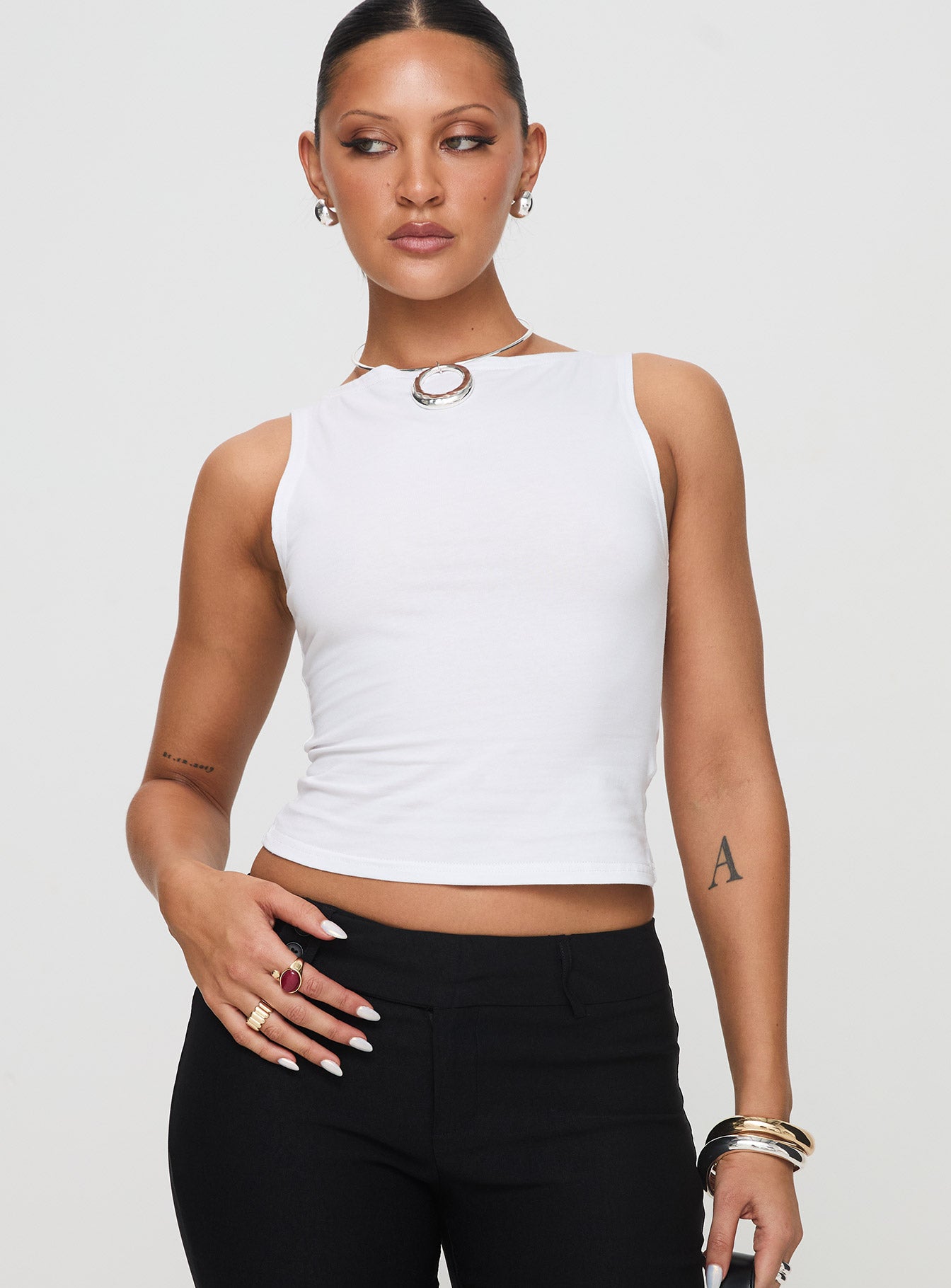 Fitzy High Neck Top White - Image 2