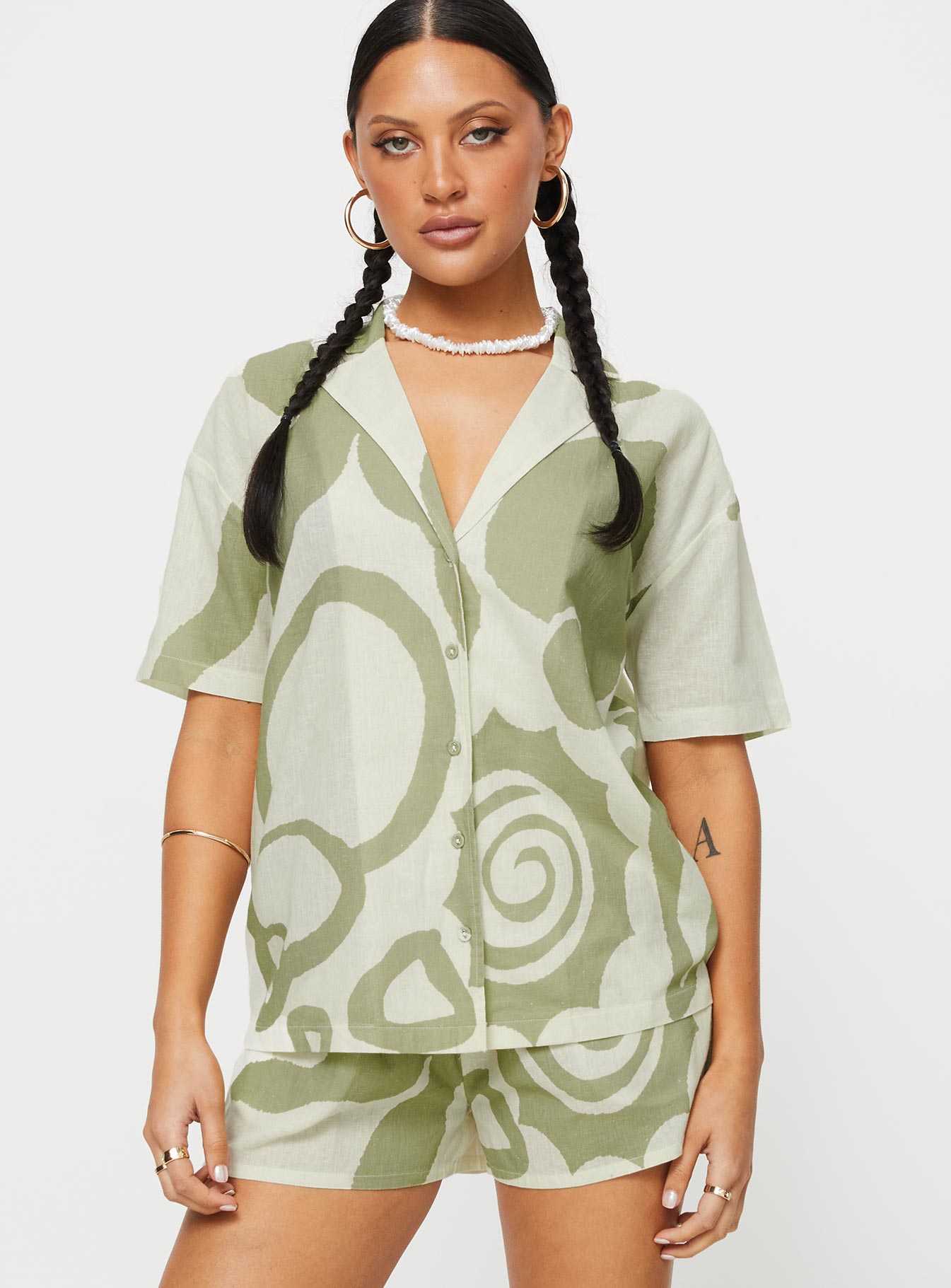 Sea Shirt Green / Cream - Image 3
