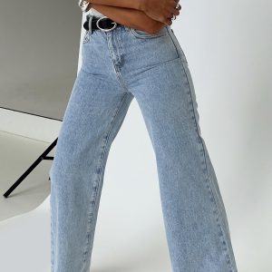 Goldie High Rise Wide Leg Jeans Light Wash