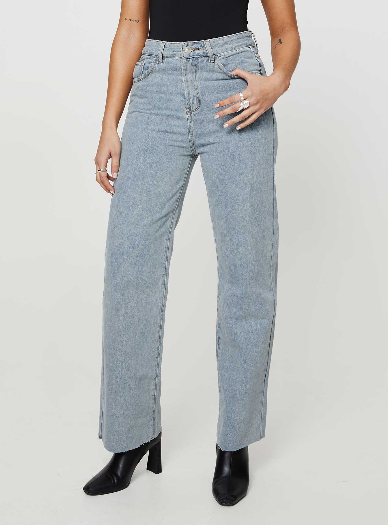 Kalinda High Rise Straight Leg Jeans Blue - Image 2
