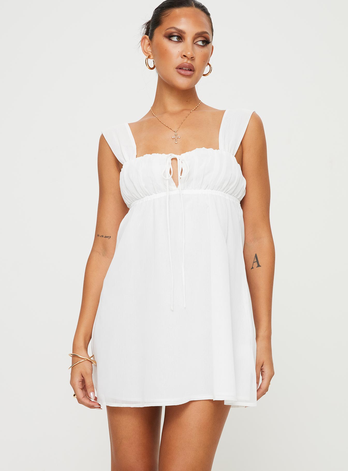 Mooney Mini Dress White - Image 2