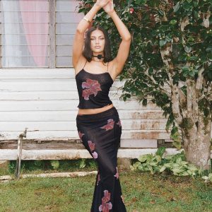 Brookie Mesh Set Black Floral