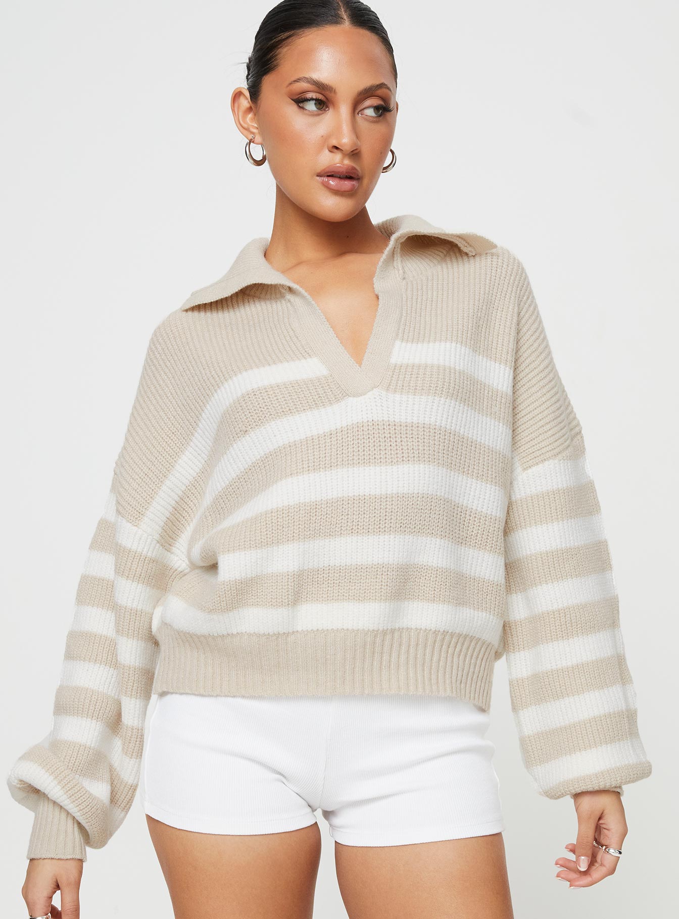 Williamson Stripe Sweater Beige - Image 2