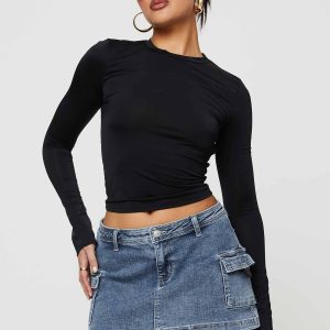 Grishea Low Rise Denim Skirt