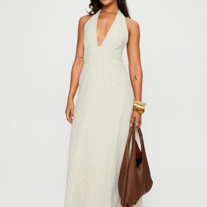 Caralyn Halter Maxi Dress Multi Stripe