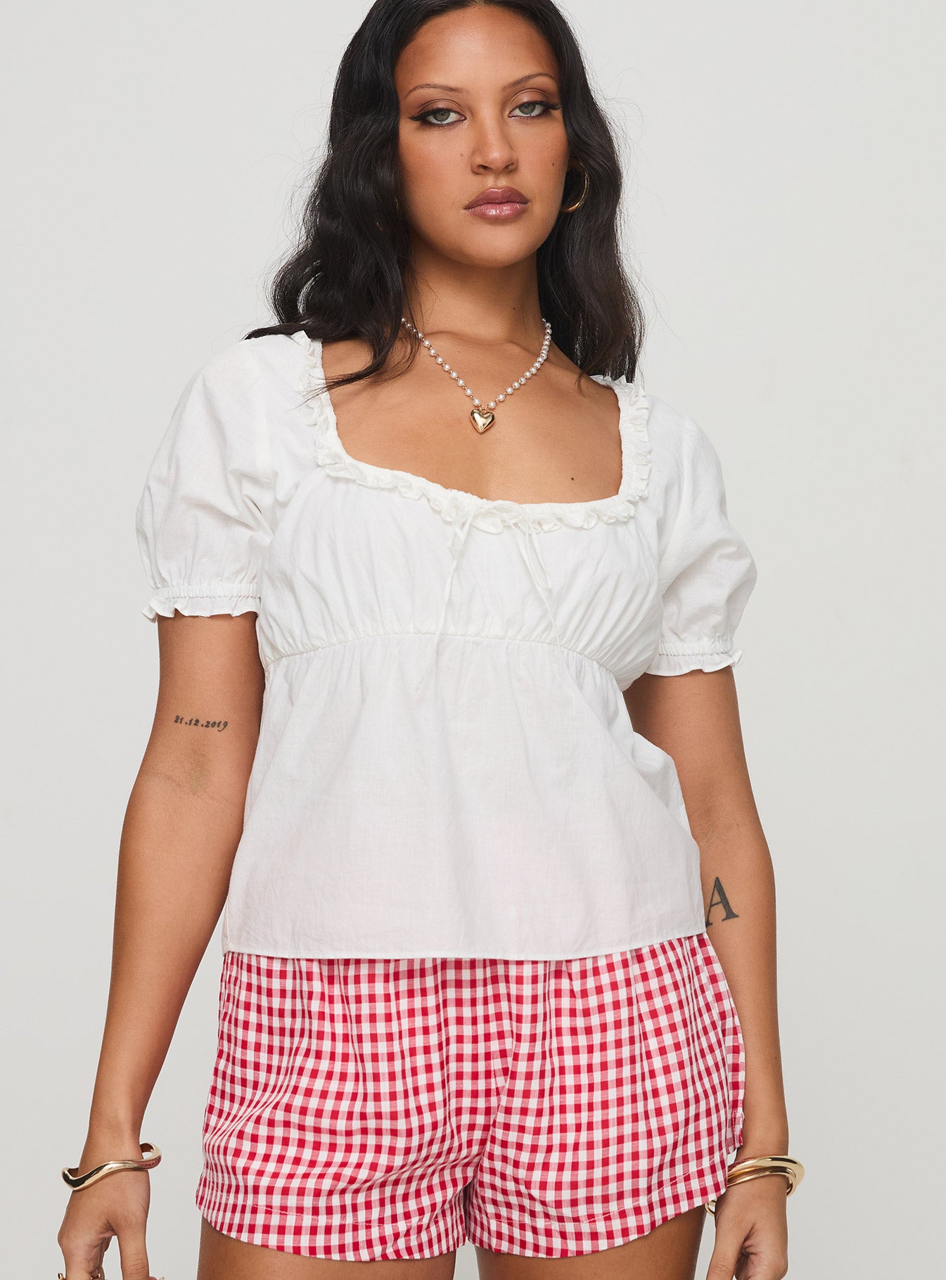 Elizabette Puff Sleeve Top White - Image 3