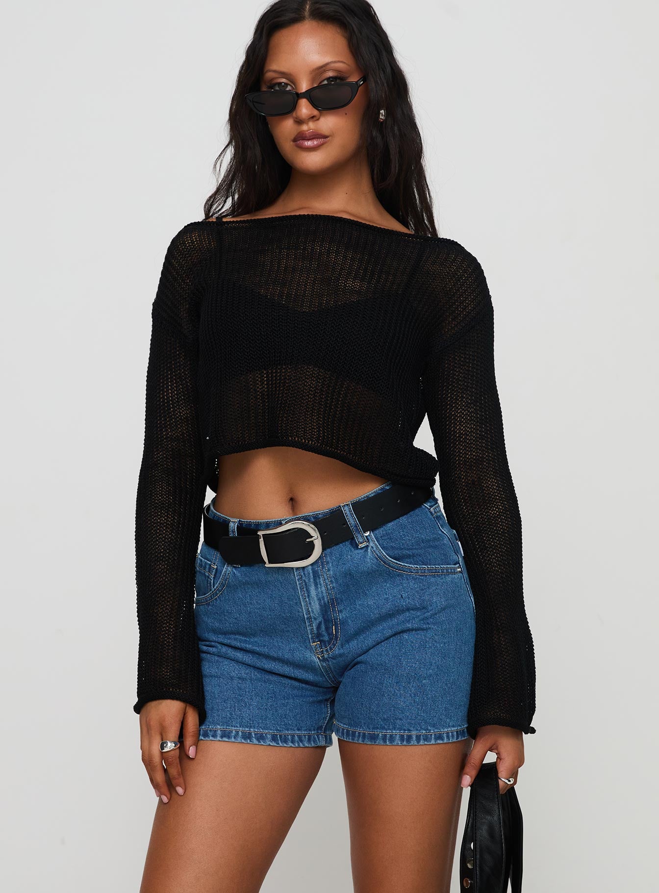 Saldana Shorts Mid Blue Denim Petite - Image 2