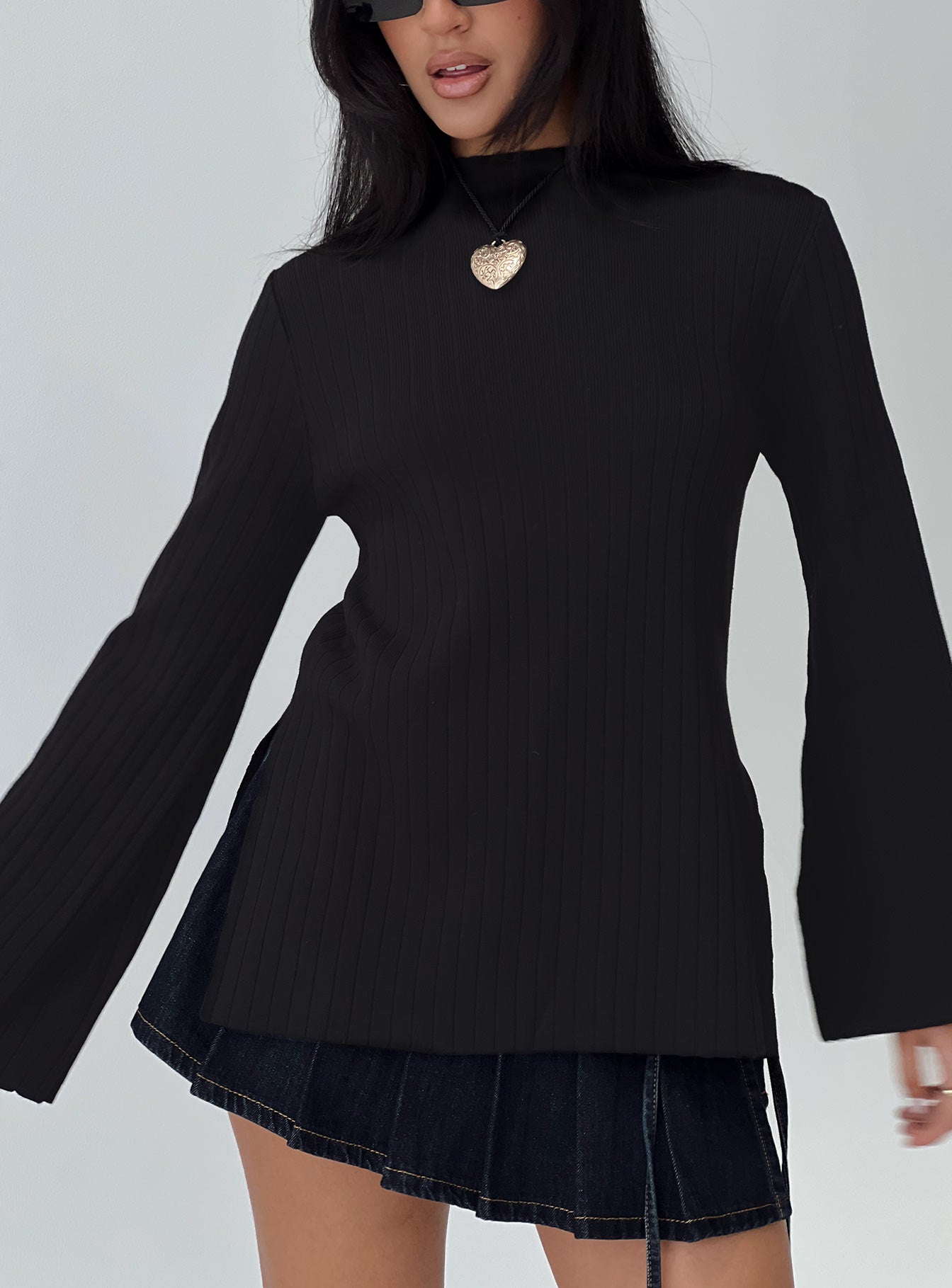 Allen Ribbed Sweater Black - Image 10
