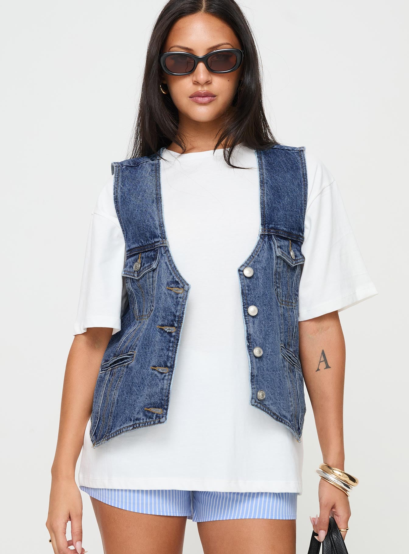 Neils Oversized Denim Vest Denim - Image 2