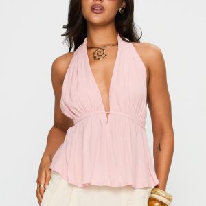Saddler Halter Top Pink