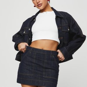 Hughes Mini Skirt Dark Wash Denim Petite