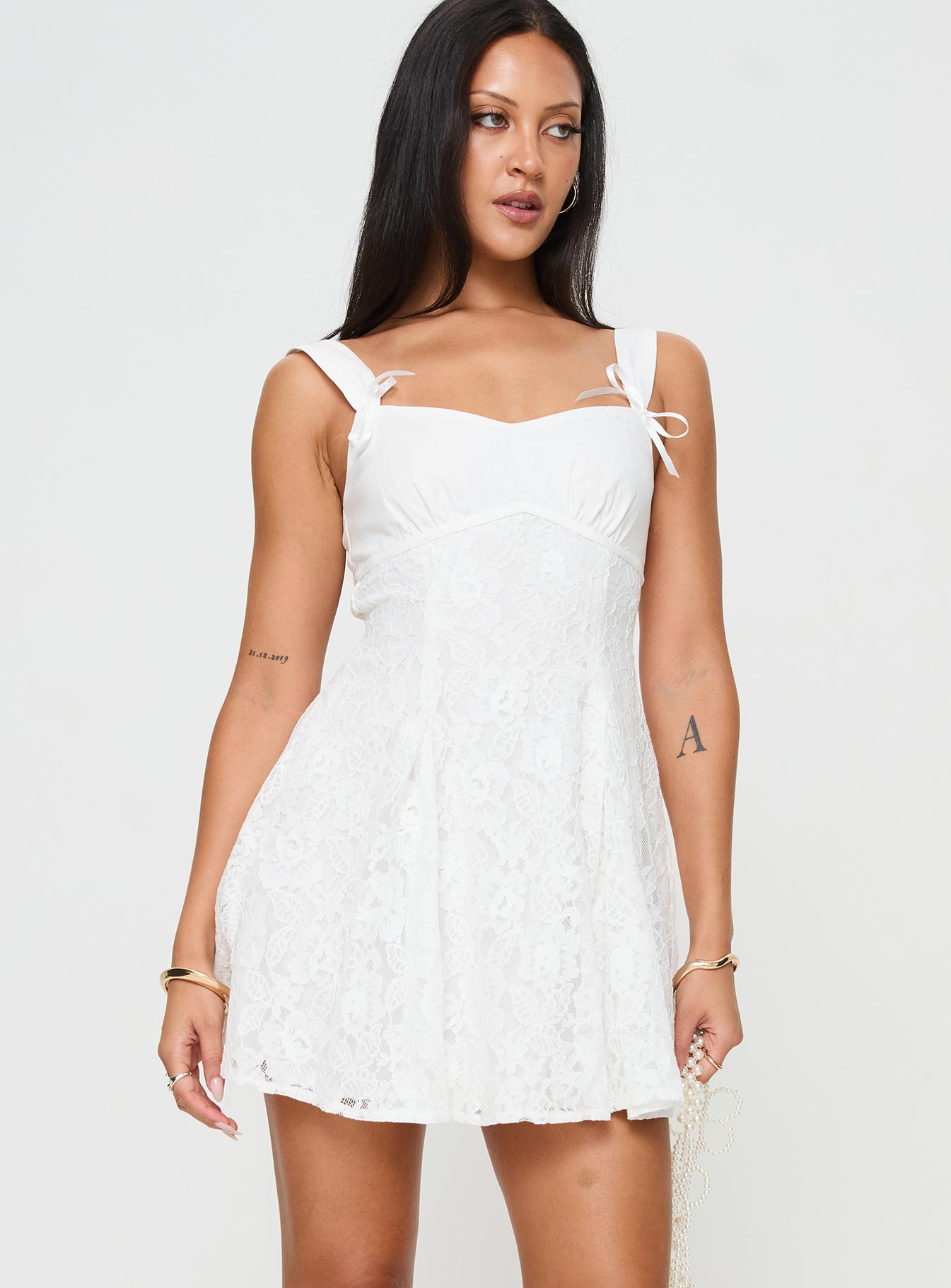 Tadea Mini Dress White - Image 2