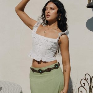 Isadoria Frill Top White