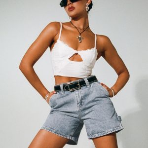 Lou Carpenter Denim Shorts Light Wash Lower Impact