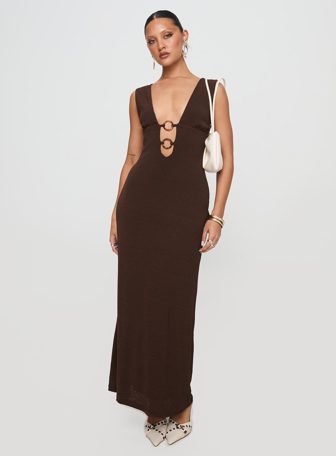 Steward Maxi Dress Chocolate Petite - Image 2