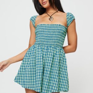 Lillis Romper Green Check