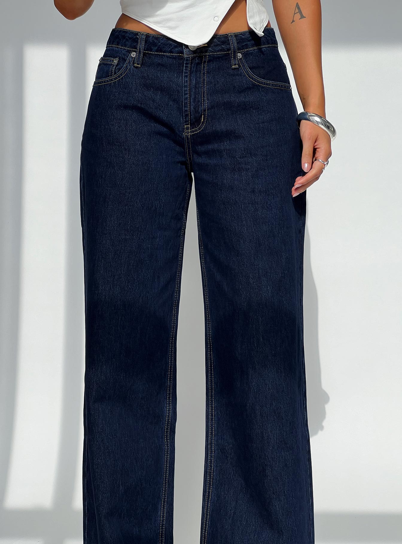 Darla Low Rise Straight Leg Jean Dark Blue Wash - Image 10