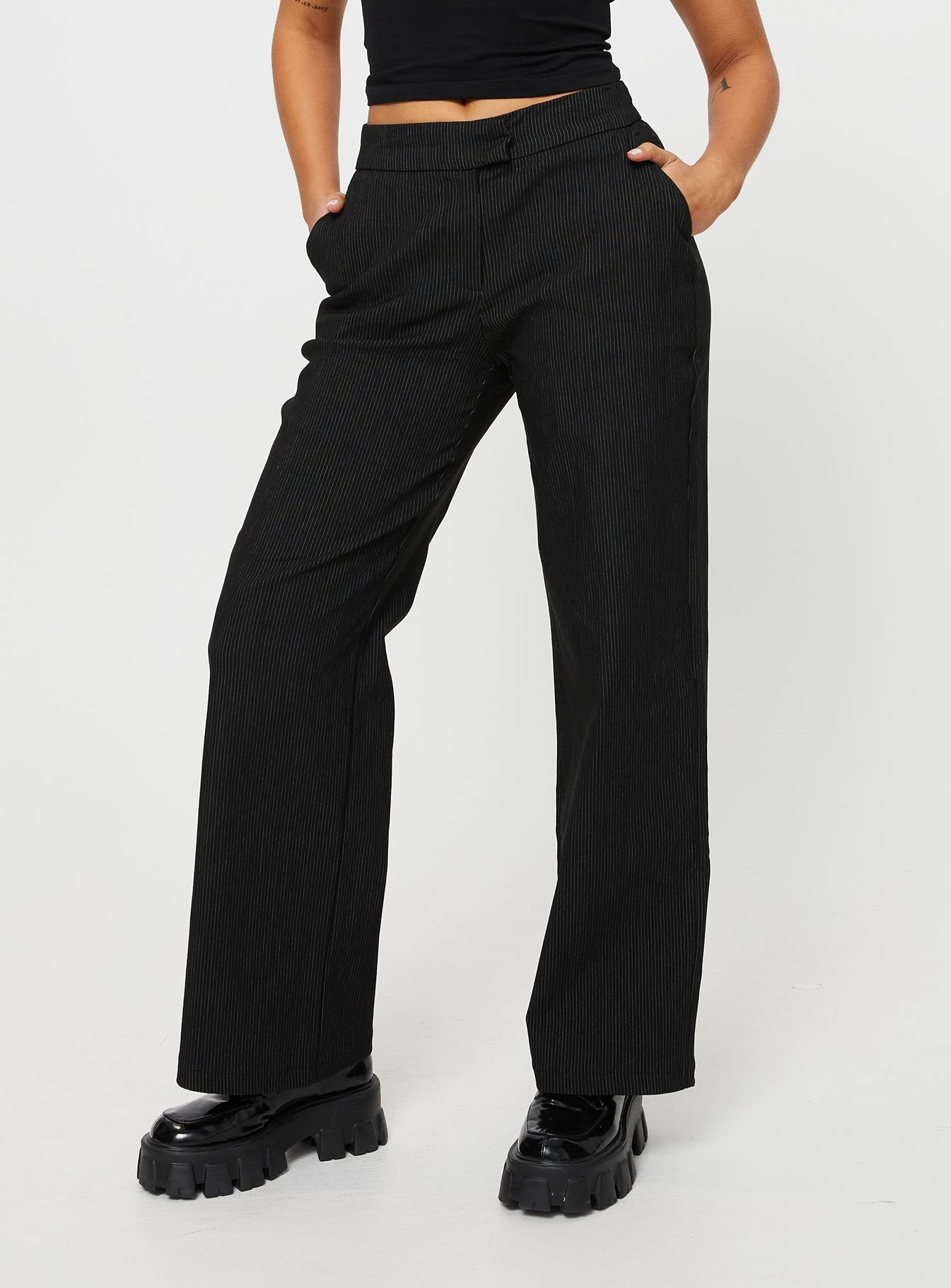 Jeller Pinstripe Pants Black - Image 2