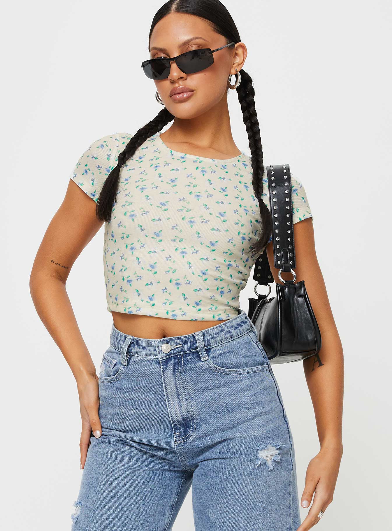 Kapner Baby Tee Blue Floral - Image 2