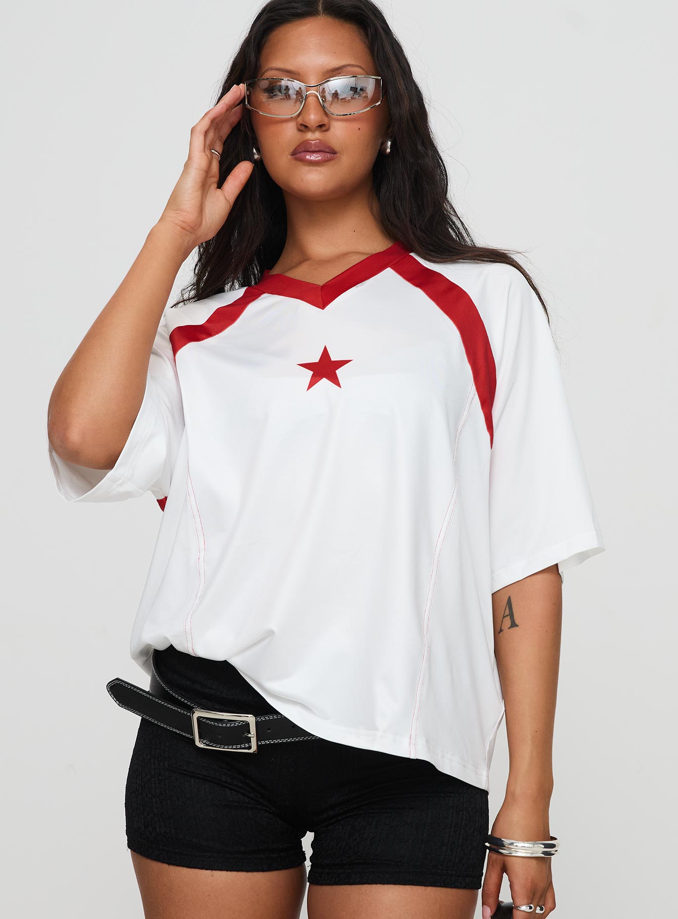 One Star Top White / Red - Image 2