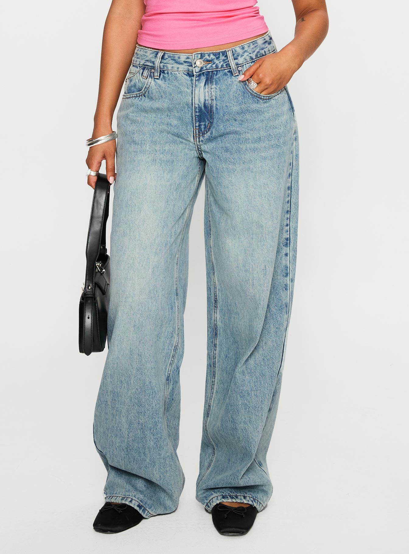 Edge Of Town Mid Rise Straight Leg Jeans Vintage Blue - Image 2