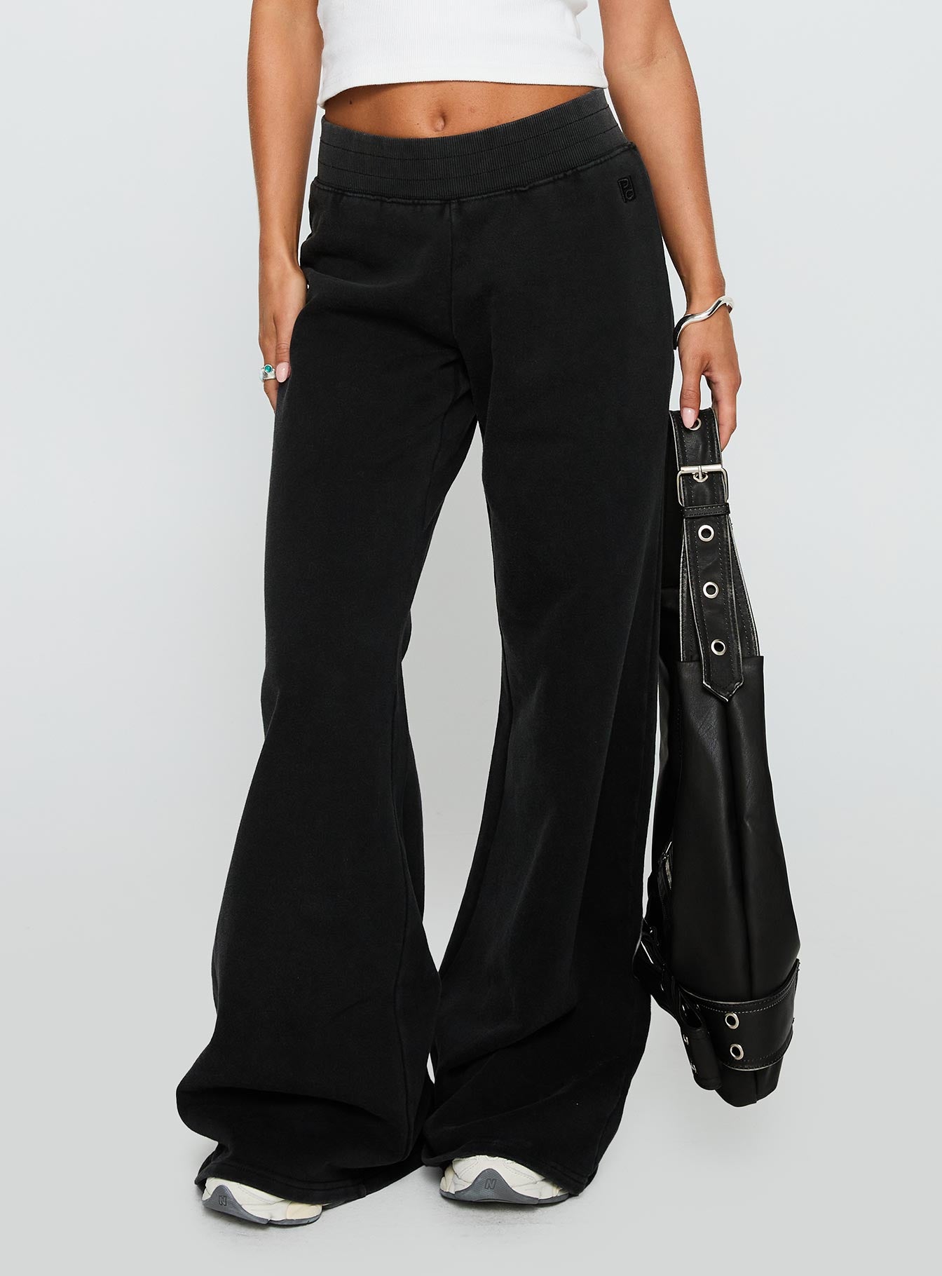 Summits Flared Track Pants Washed Black - Image 2