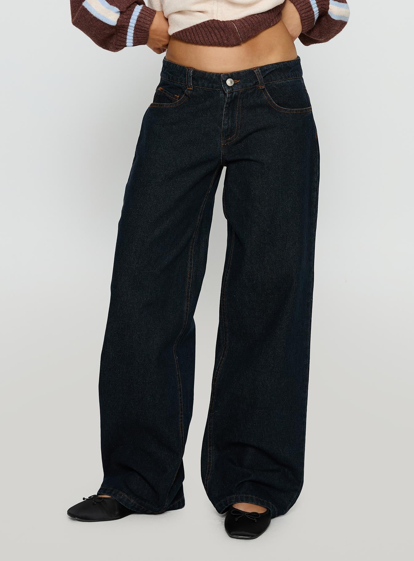 Korinne Low Rise Baggy Jeans Indigo - Image 2