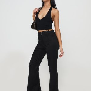 Stellina Slim Fit Flared Pants Black