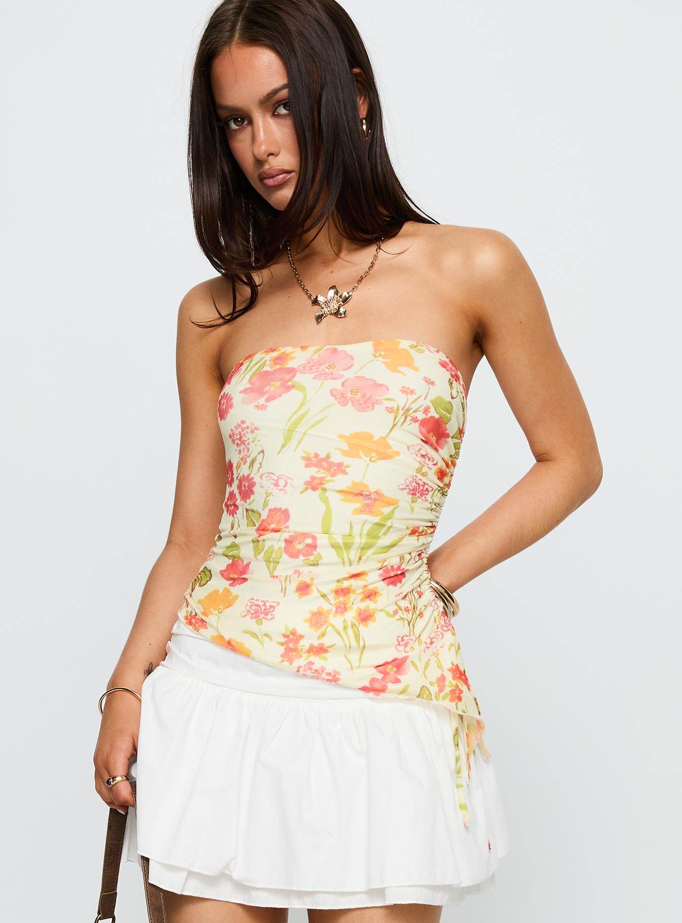 Heidan Strapless Top Red Floral - Image 2