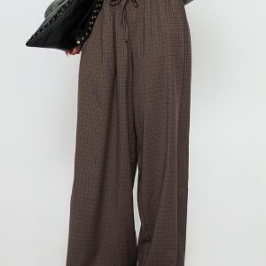 Bungala Oversized Relaxed Pant Brown Check