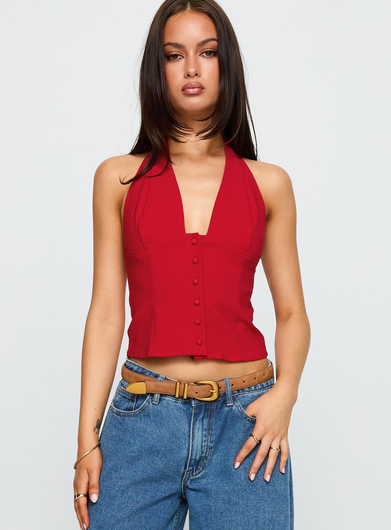 Serefina Halter Top Red - Image 2