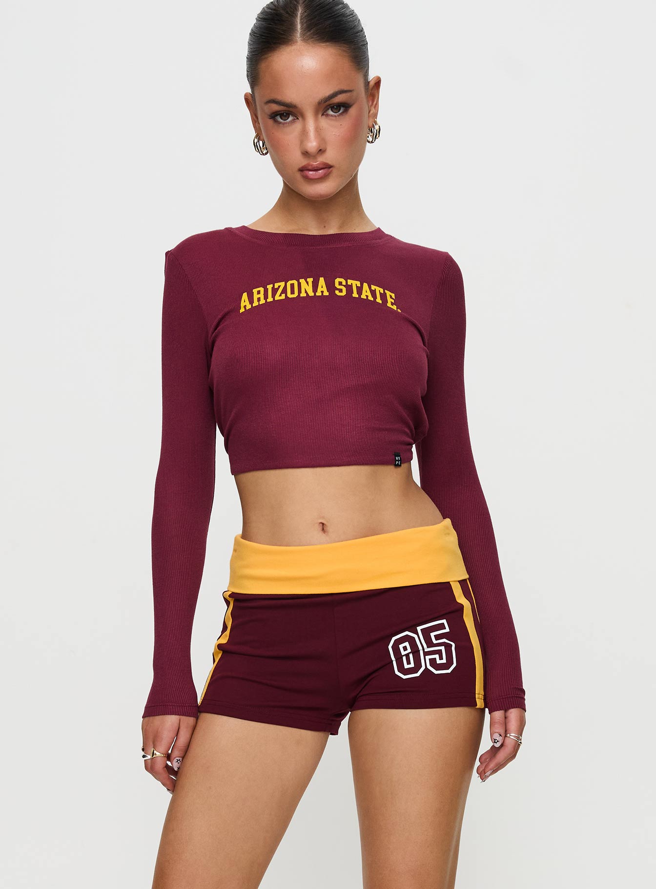 ASU Foldover Shorts Maroon - Image 2