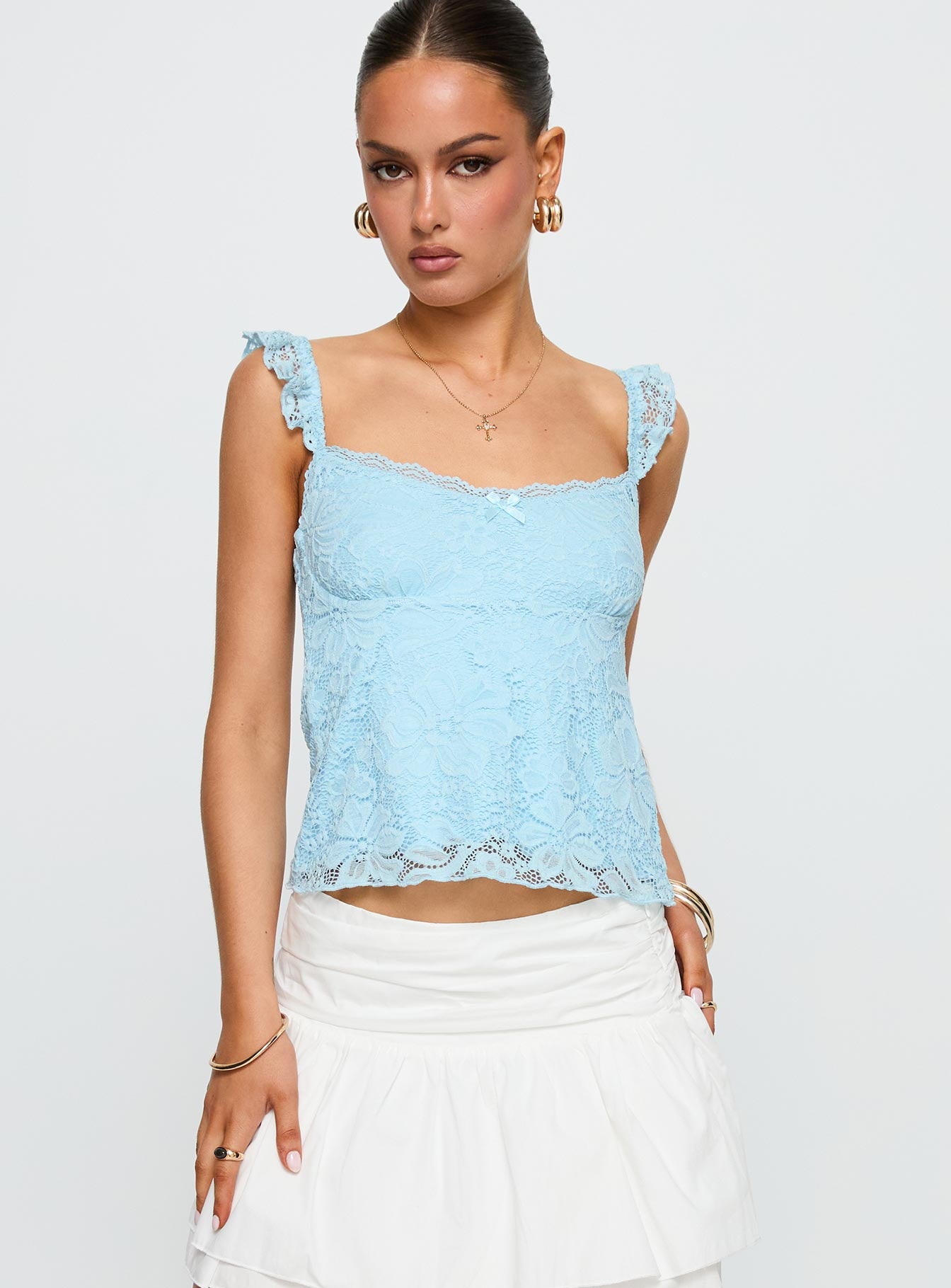 Madaleine Lace Top Blue