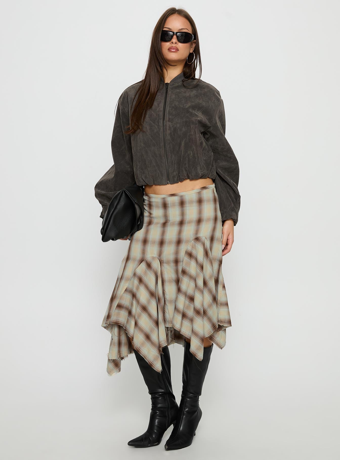 Toshie Asymmetrical Midi Skirt Multi Check - Image 2
