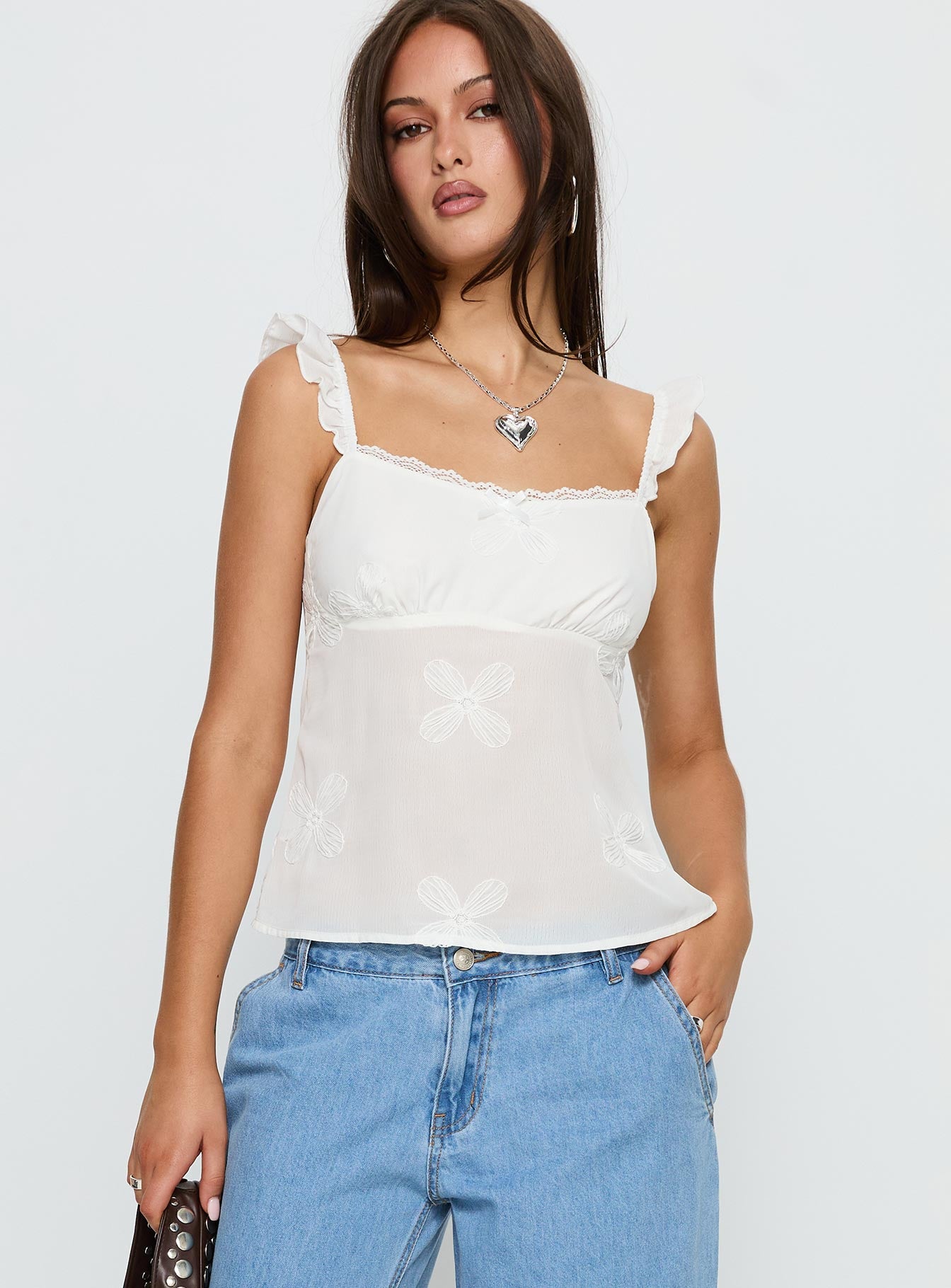 Madaleine Embroidered Top White - Image 2