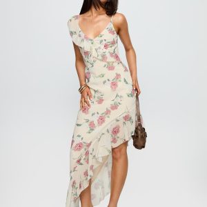 Chrysalis Asymmetrical Midi Dress Multi Floral