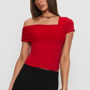 Lynsey Short Sleeve Top Red