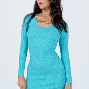 Shanti Long Sleeve Mini Dress Teal